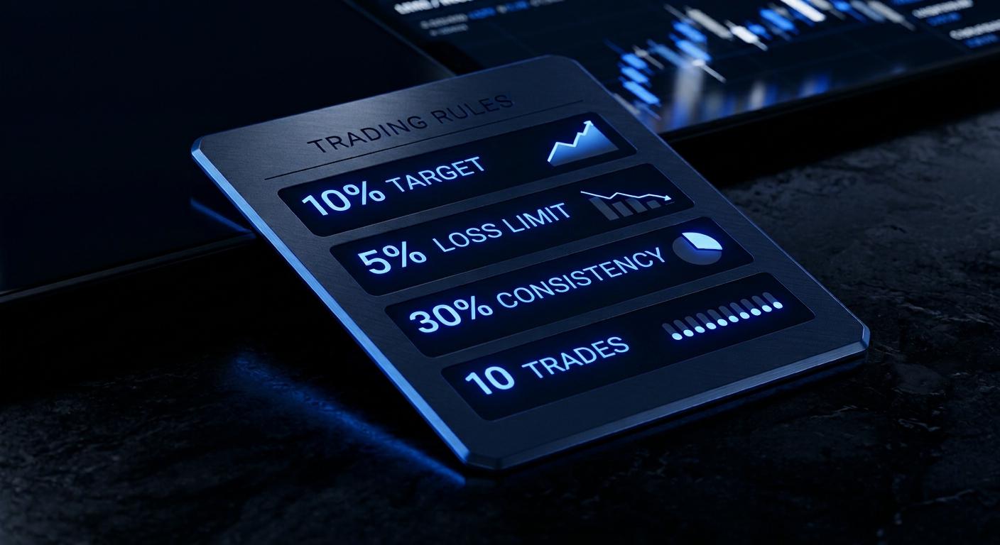 Basic Options plan rules: 10% profit target, 5% intraday trailing drawdown and 30% consistency rule